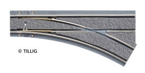 TILLIG 87099 - Parallelweiche R 204 rechts Asphalt (TT, H0m)